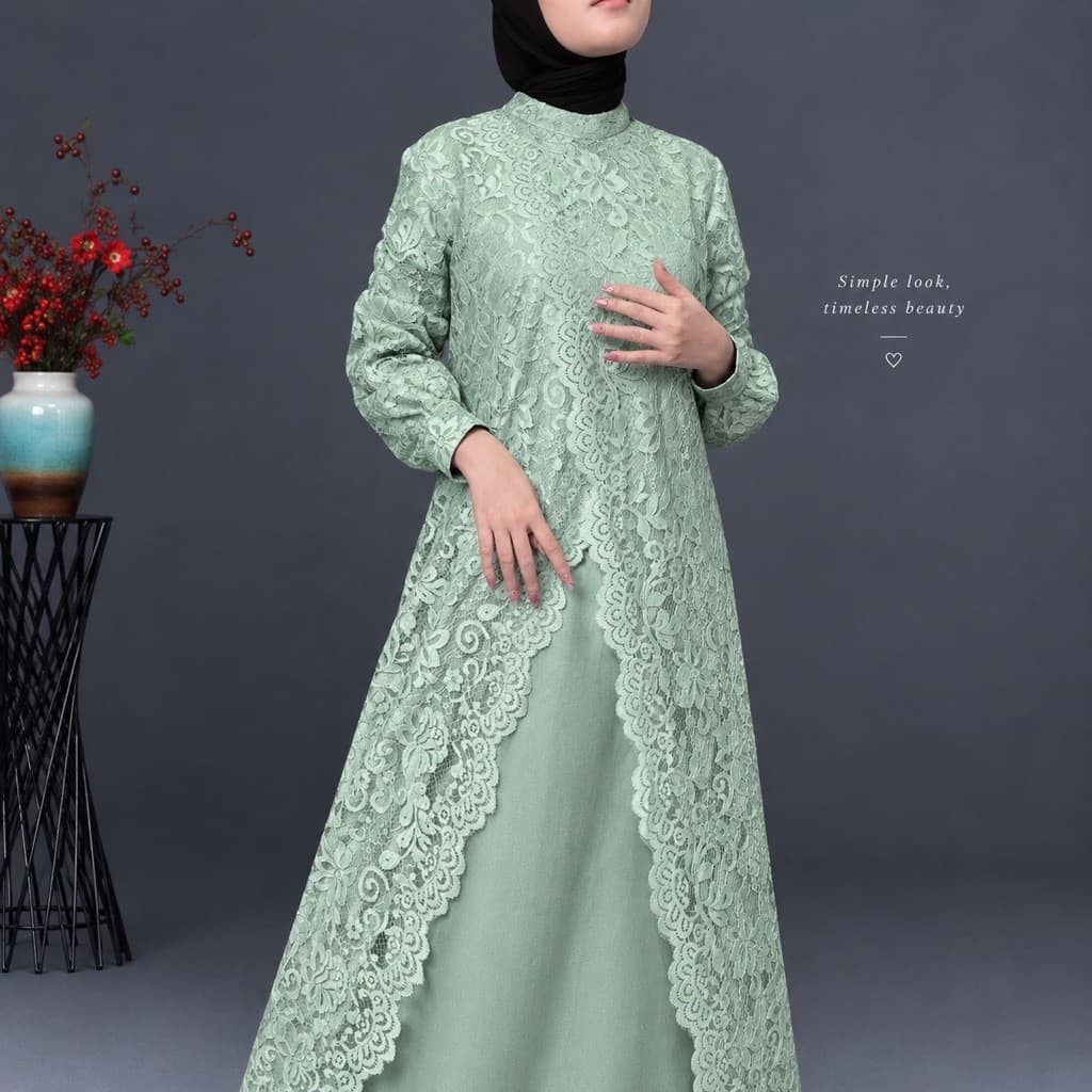 ADELLIA DRESS — OLD SAGE thumbnail 3