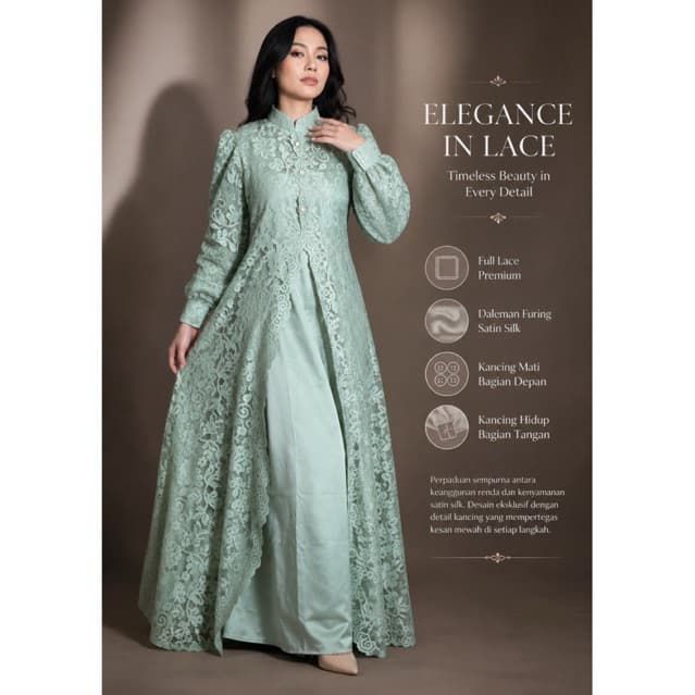 AURELIA DRESS — OLD SAGE thumbnail 2