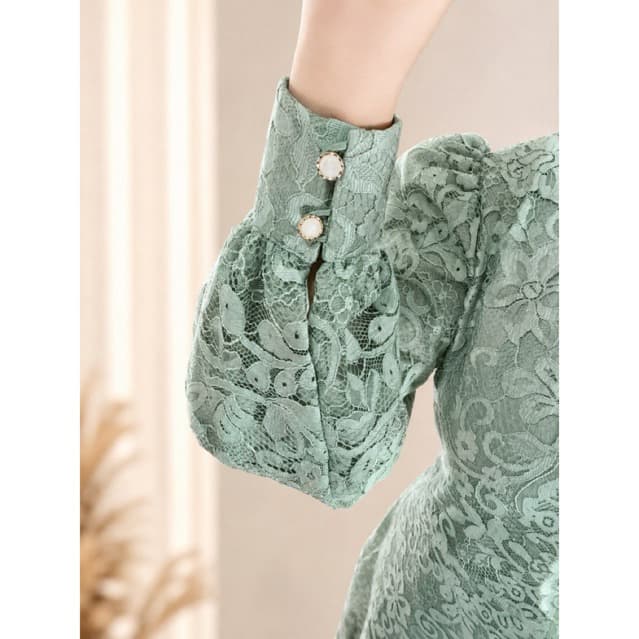 AURELIA DRESS — OLD SAGE thumbnail 3