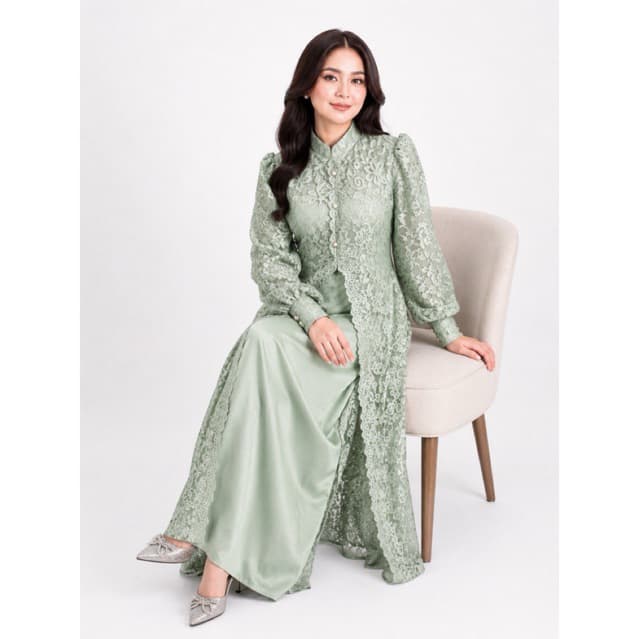 AURELIA DRESS — OLD SAGE thumbnail 7
